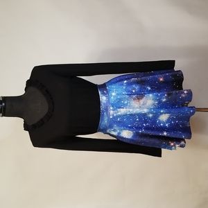 Galaxy print circle skirt